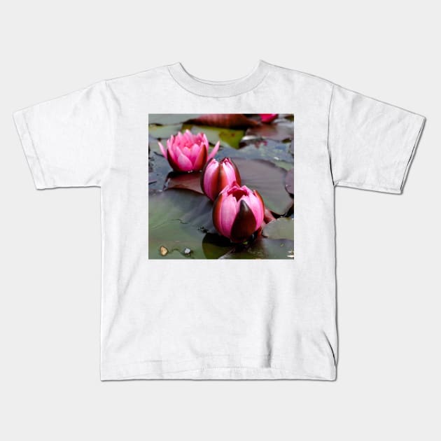 Water Lilies Kids T-Shirt by DesignMore21